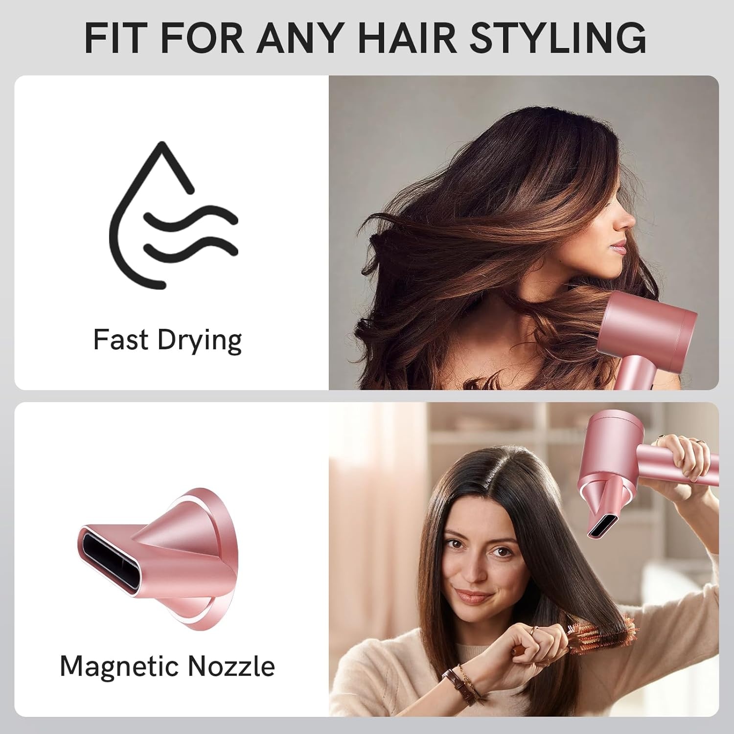 Draadloze Ionische Haardroger - 52% Korting! Roze