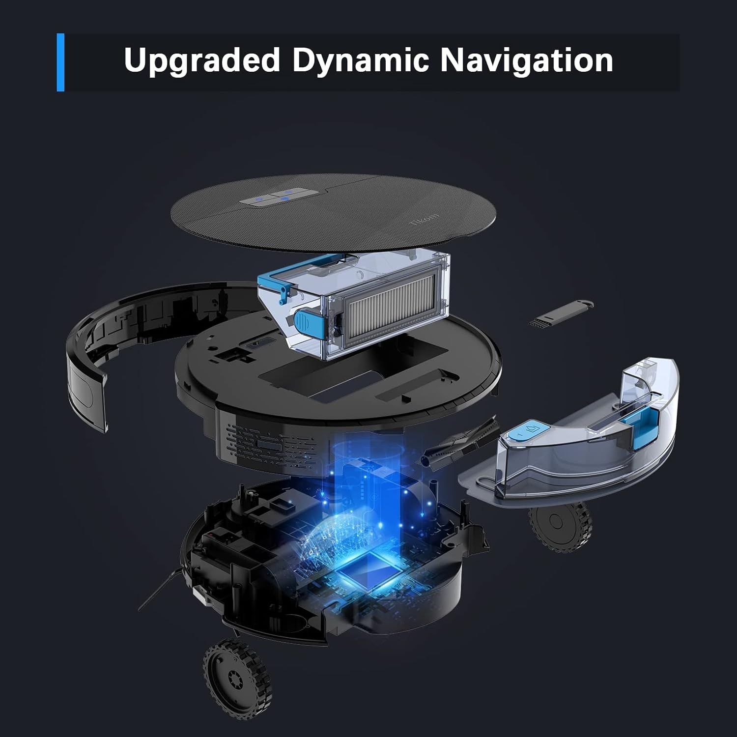 Robotstofzuiger met dweilfunctie 2-in-1, 4500 Pa zuigkracht, 150 min, wifi, voor dierenharen, tapijt & harde vloeren