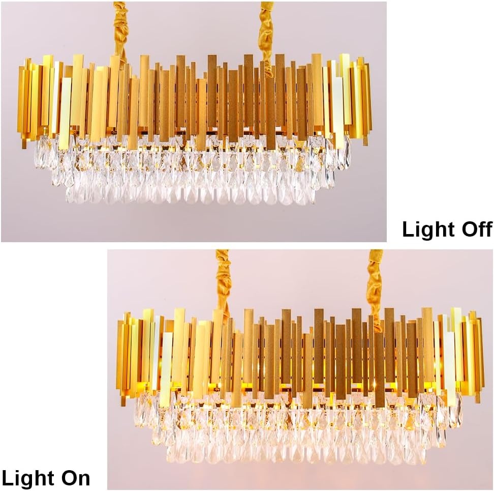 Moderne Kristallen Kroonluchter Goud Ovaal 3-laags Messing