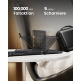 Opvouwbaar toetsenbord en muis set, full-size met numeriek toetsenblok, 2.4G & Dual Bluetooth, QWERTZ-lay-out voor Windows, Mac, Android