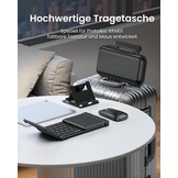 Opvouwbaar toetsenbord en muis set, full-size met numeriek toetsenblok, 2.4G & Dual Bluetooth, QWERTZ-lay-out voor Windows, Mac, Android