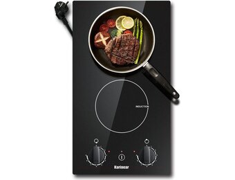 Inductiekookplaat 30 cm - 2 Zones - 3500W - Met Draaiknop - Inclusief Aansluitstekker