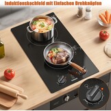 Inductiekookplaat 30 cm - 2 Zones - 3500W - Met Draaiknop - Inclusief Aansluitstekker