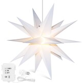 3D LED Kerstster Buiten 58 cm met Batterij & Timer - Opvouwbaar, Weerbestendig, 18 Punten