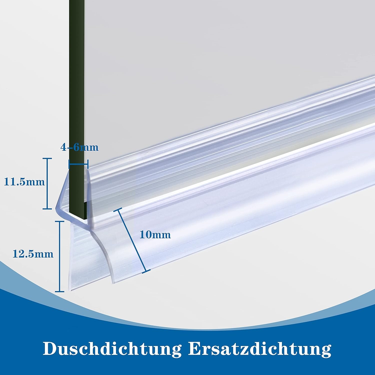 2x Douchedeur Afdichting 80cm - 4/6mm Glas - Transparant PVC (44% korting)
