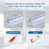 Douchedeur afdichting 2x80 cm voor glasdikte 4/5/6 mm transparant
