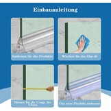 Douchedeur afdichting 2x80 cm voor glasdikte 4/5/6 mm transparant