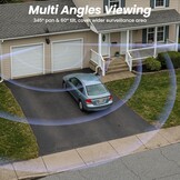 Draadloze Buitencamera met Zonnepaneel, 2K, 360° Pan/Tilt, PIR Alarm, Kleur Nachtzicht, IP65 Waterdicht