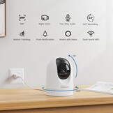 WLAN Bewakingscamera Indoor 5MP met Kleur Nachtzicht, 360° Bewegingstracking & Alexa voor Baby & Huisdier