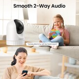 WLAN Bewakingscamera 5MP - Binnen, 360° draaibaar, Dual-band WiFi (2.4/5GHz), Kleur nachtzicht, Bewegingstracking, Alexa