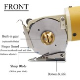 Elektrische roterende stofsnijder draagbaar - Mini schaar met 2 inch rond mes, snijdikte 25mm voor meerlaagse stoffen, textiel, leer, tapijt