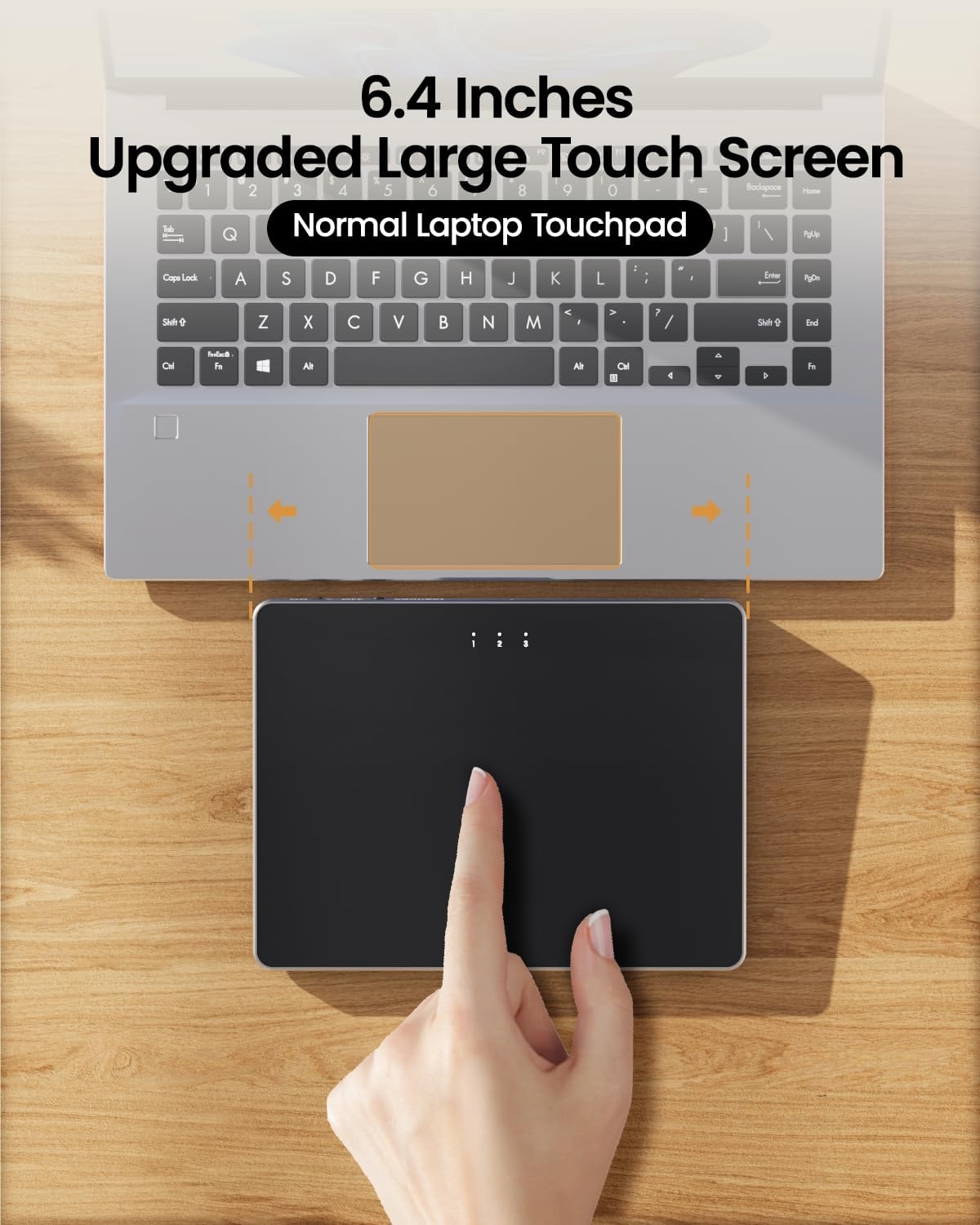 Draadloos trackpad T1 Plus Bluetooth, nauwkeurig met multi-gesture ondersteuning voor Windows 10/11, zwart