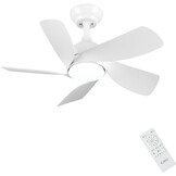 Plafondventilator met verlichting 76 cm Wit - Stille DC motor, 6 snelheden, dimbaar licht, instelbare kleurtemperatuur, timer