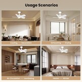 Plafondventilator met verlichting 76 cm Wit - Stille DC motor, 6 snelheden, dimbaar licht, instelbare kleurtemperatuur, timer