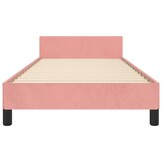 vidaXL Bedframe met hoofdeinde zonder matras 100x200 cm fluweel roze