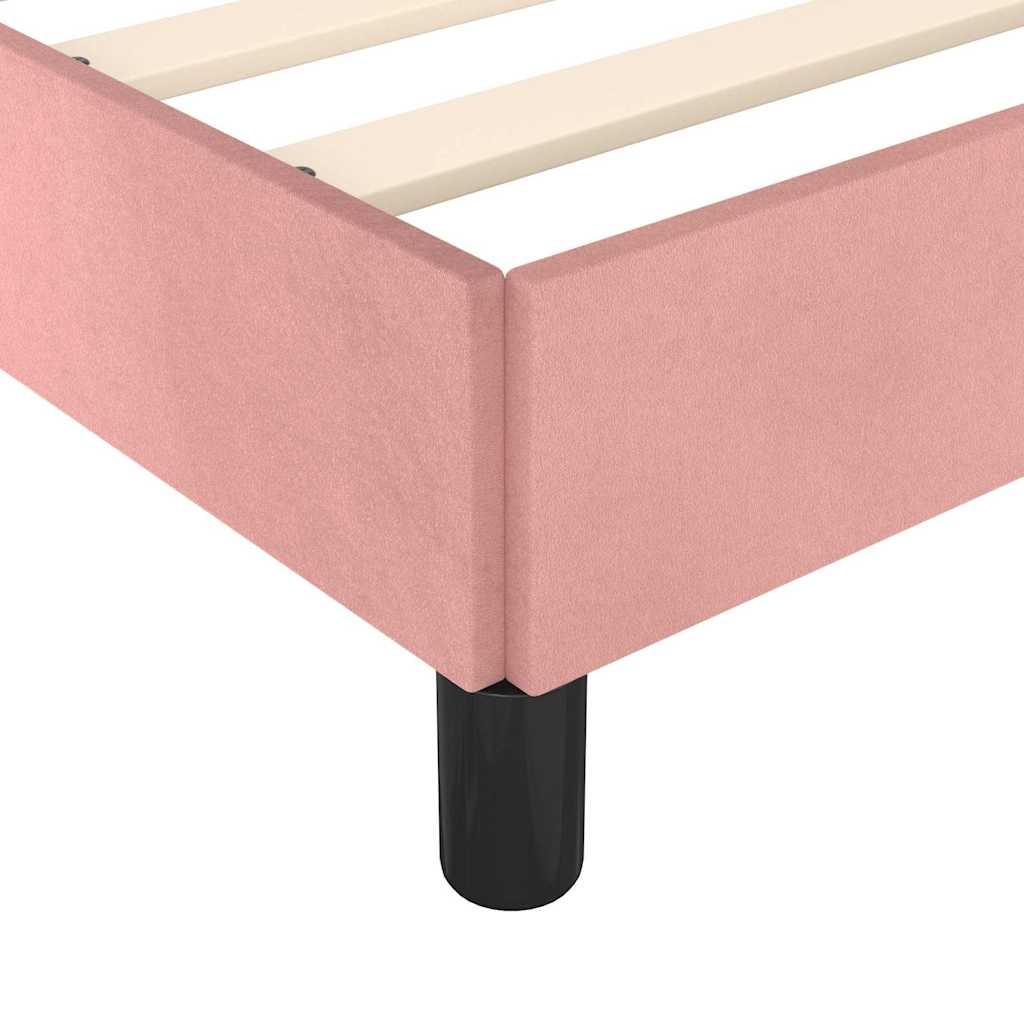 vidaXL Bedframe met hoofdeinde zonder matras 100x200 cm fluweel roze