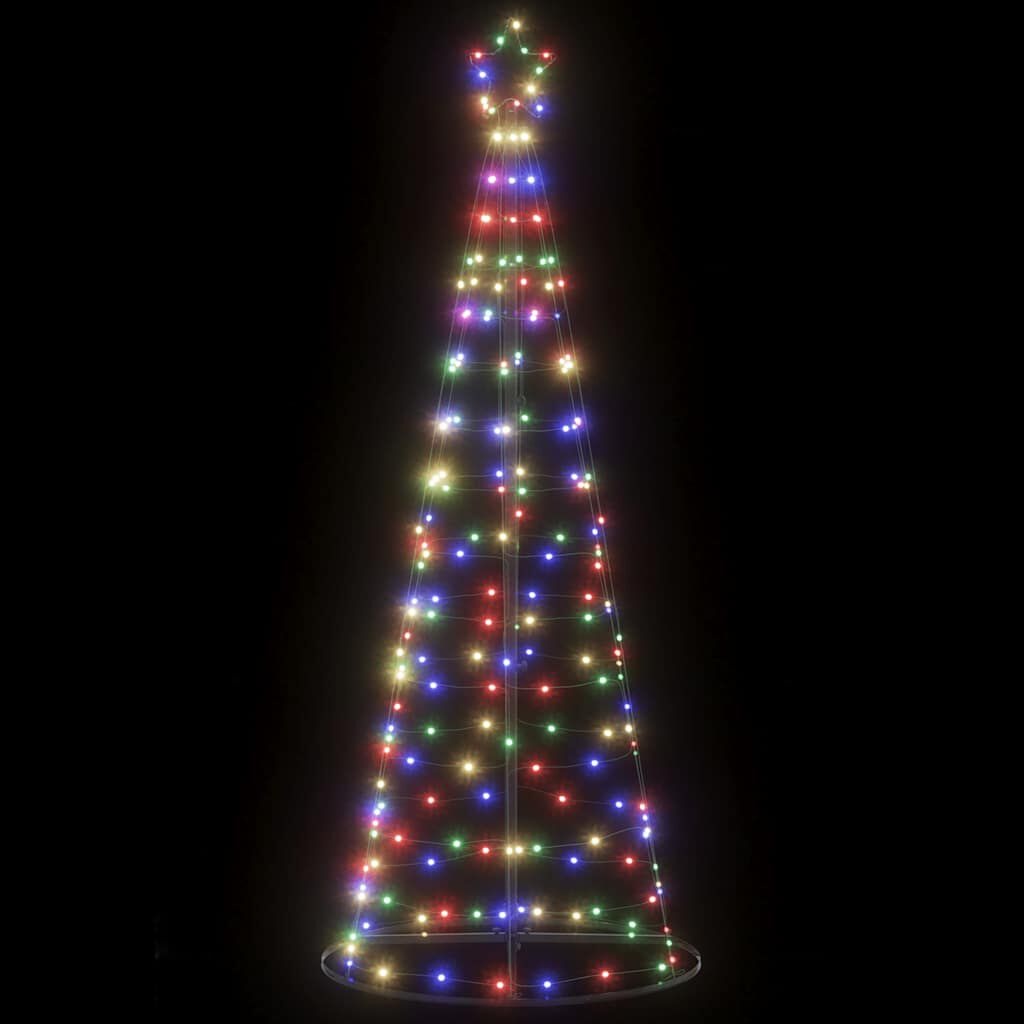 vidaXL LED-kerstboom 200 LEDs kleurrijk 182 cm