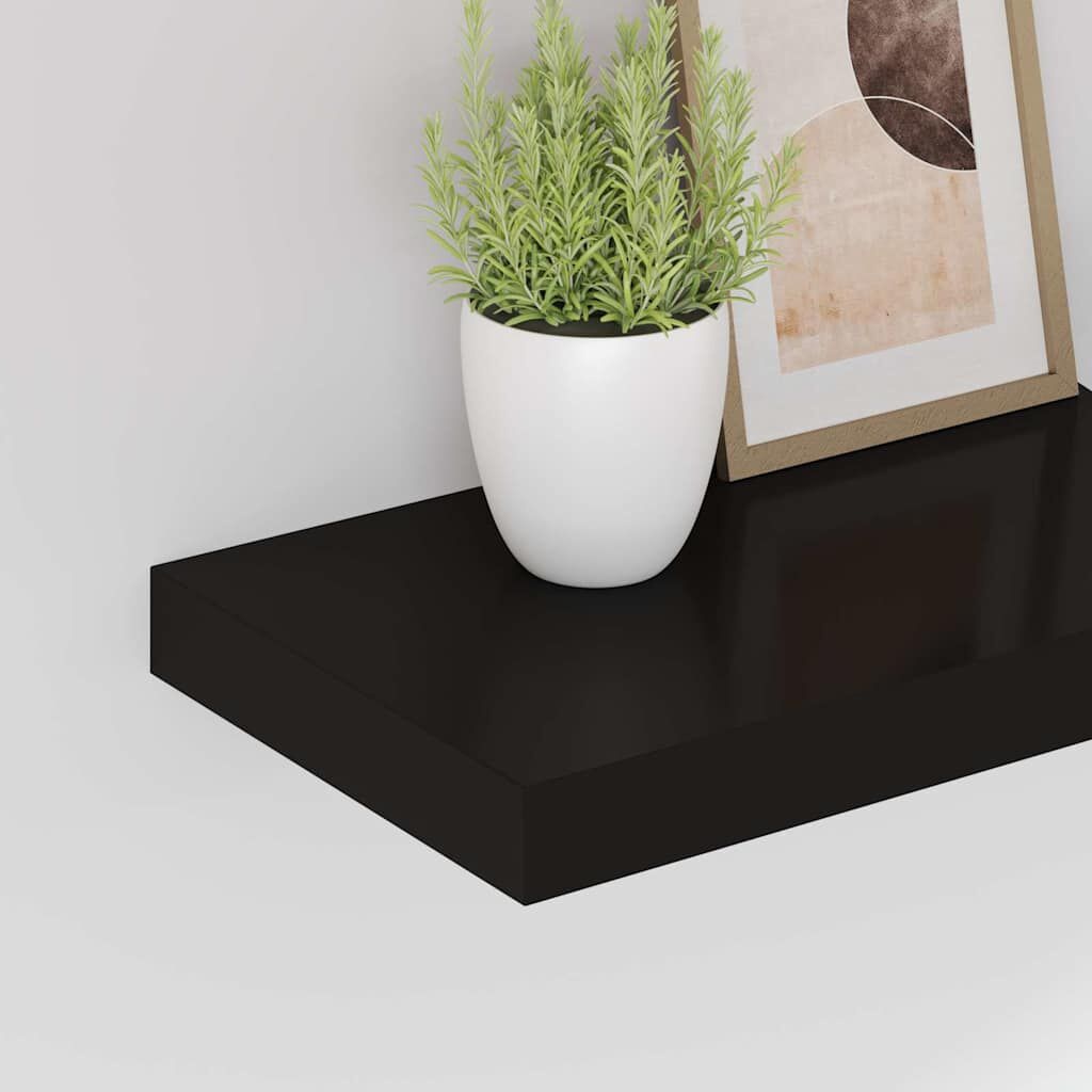 2x Zwevende Wandschappen MDF Zwart - 70% Korting