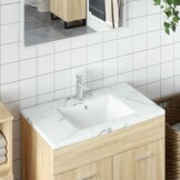 vidaXL Rechthoekige Keramiek Wastafel - Wit - 47,5x35x19,5 cm - 71% Korting!
