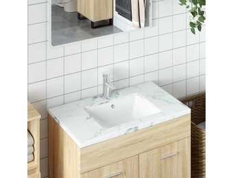 vidaXL Rechthoekige Keramiek Wastafel - Wit - 47,5x35x19,5 cm - 71% Korting!