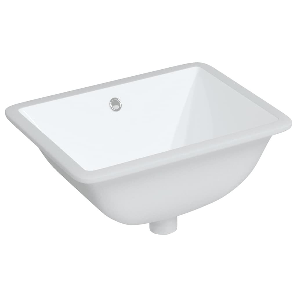 vidaXL Rechthoekige Keramiek Wastafel - Wit - 47,5x35x19,5 cm - 71% Korting!