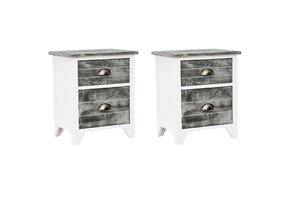 VidaXL Nachtkastjes (2 stuks) - Grijs/Wit - 41% Korting!
