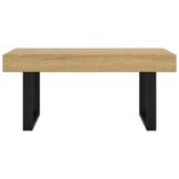 vidaXL Salontafel 90x45x40 cm MDF en ijzer lichtbruin en zwart