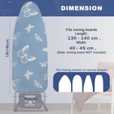 Strijkplankhoes met dikke vulling, hittebestendig & reflecterend - 100% katoen - 130-140x40-45 cm