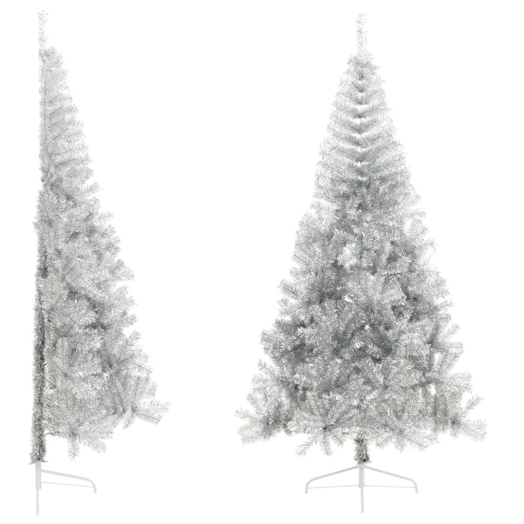 Zilverkleurige Halve Kunstkerstboom (240cm) - 54% Korting!