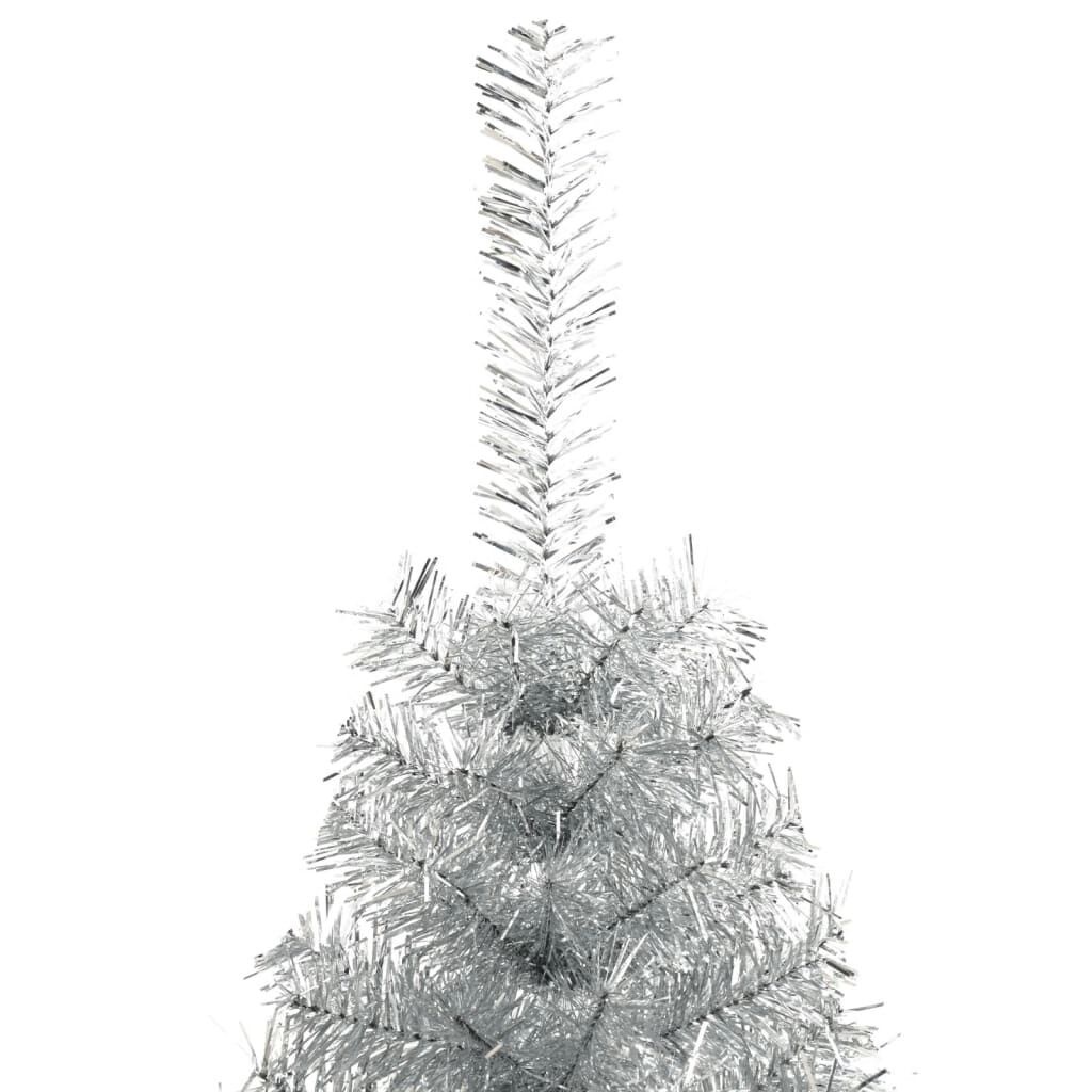 Zilverkleurige Halve Kunstkerstboom (240cm) - 54% Korting!