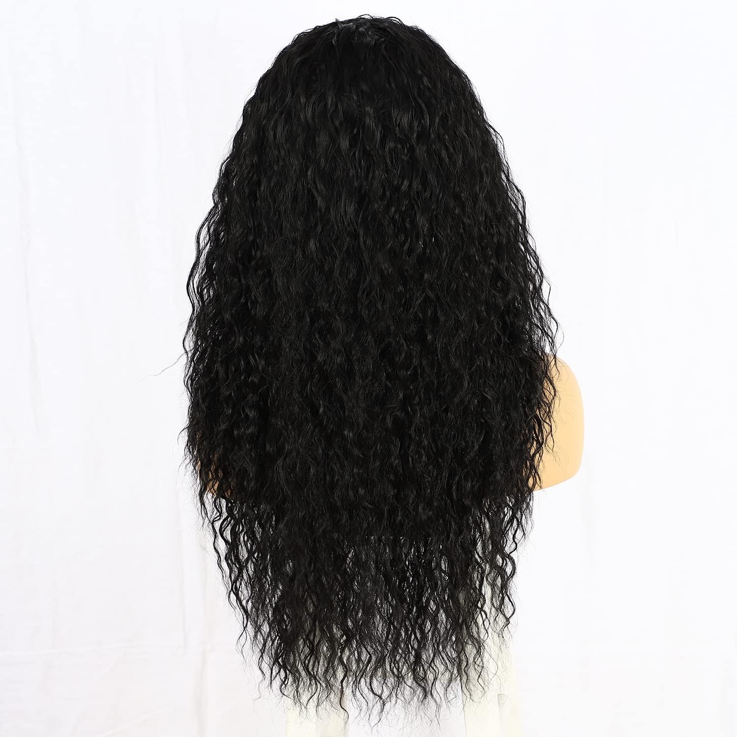 Zwarte Watergolf Haarbandpruik Synthetisch 26" Glueless - 52% Korting!