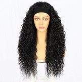 Zwarte Watergolf Haarbandpruik Synthetisch 26" Glueless - 52% Korting!