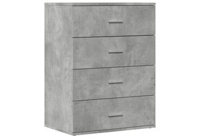 Dressoir 60x39x80 cm Betongrijs Bewerkt Hout - 81% Korting