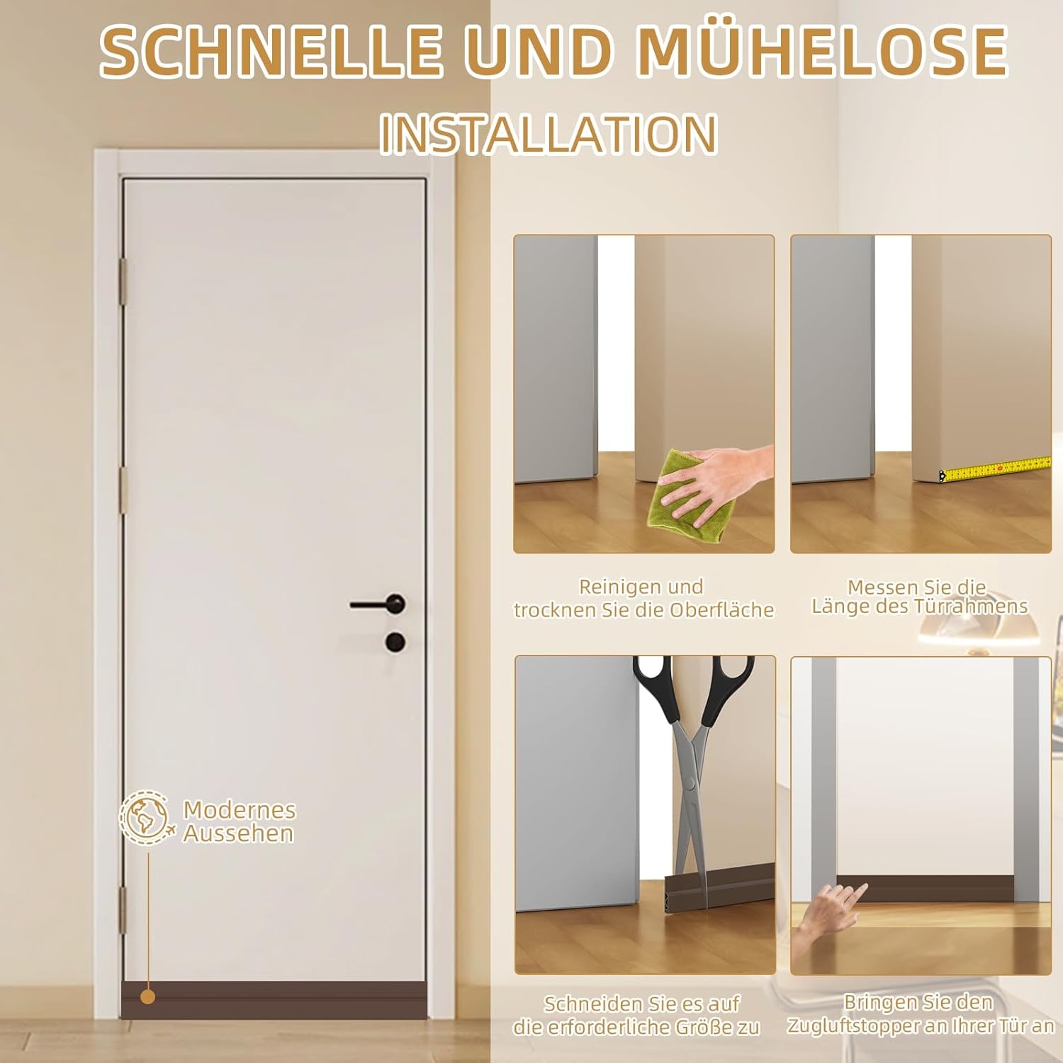 Zelfklevende Tochtstrip Deur - 1m Bruin - 25% Korting