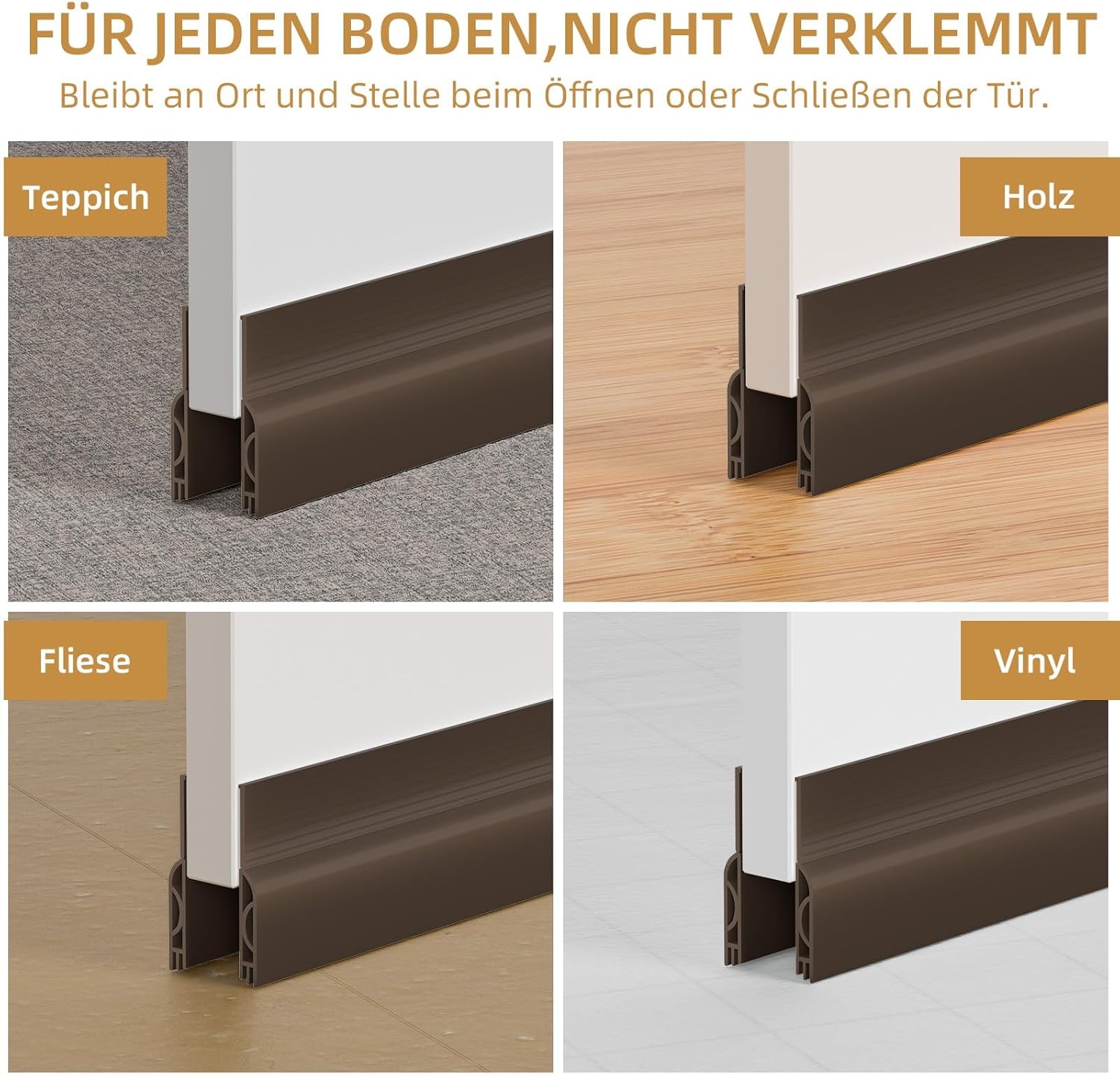 Zelfklevende Tochtstrip Deur - 1m Bruin - 25% Korting