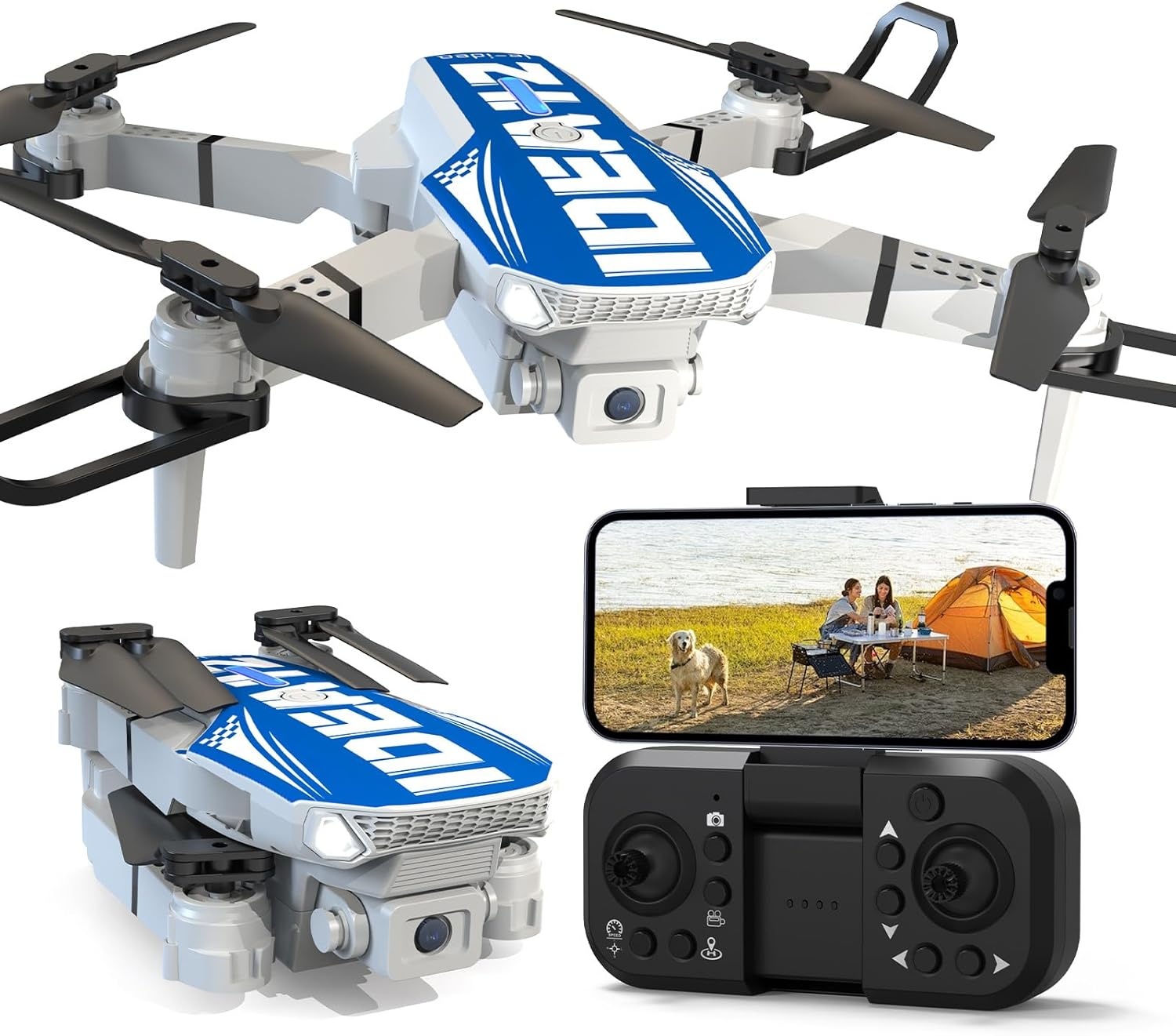 Mini Drone IDEA12 Blauw | 1080P Camera, 270° Hindernisvermijding | 62% Korting