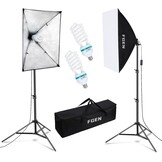 Softbox Studioset 2x 50x70 cm Softboxen, 2x 135W Daglichtlampen, 2x Lichtstatieven 5500K