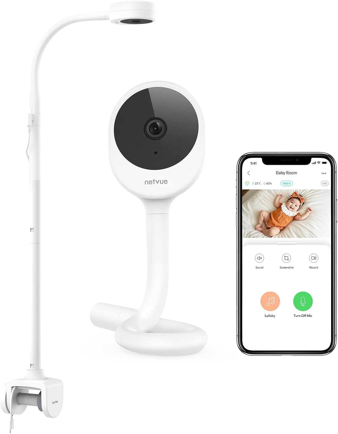 Babyfoon met Camera 1080p | 48% Korting | Wit