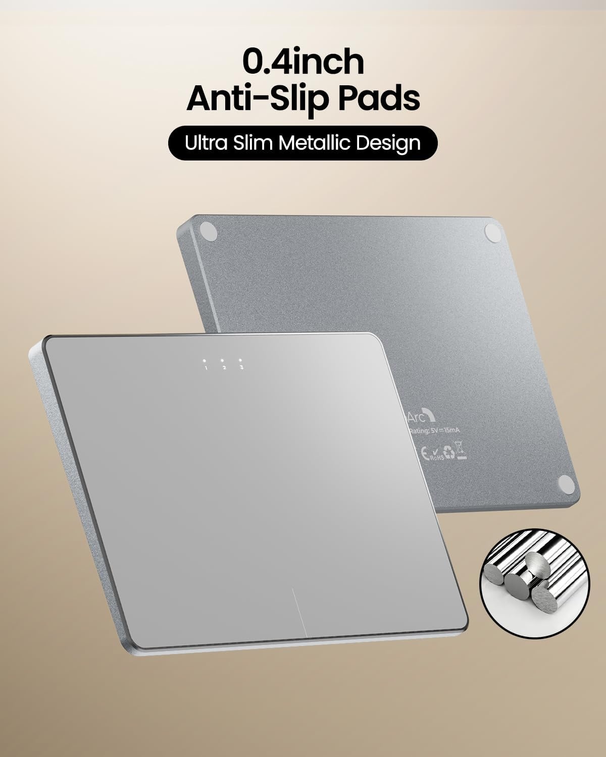 Touchpad Trackpad Draadloos Bluetooth Multi-Touch Oplaadbaar Zeer Nauwkeurig Draagbaar voor Windows PC Laptop - Wit - Schakelt tussen 3 Apparaten