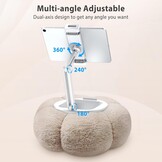 Tablet kussenstandaard pompoenvormig, 360° verstelbaar met uitneembare snacklade, voor 4,7-13 inch apparaten bed & bank