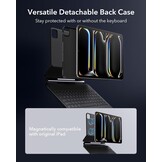 Toetsenbordhoes voor iPad Pro 13-inch (M4, 2024) met verstelbare magnetische standaard, hoge modus, verwijderbare hoes, Rebound 360-serie, antraciet