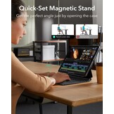 Toetsenbordhoes voor iPad Pro 13-inch (M4, 2024) met verstelbare magnetische standaard, hoge modus, verwijderbare hoes, Rebound 360-serie, antraciet