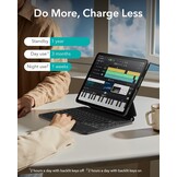 Toetsenbordhoes voor iPad Pro 13-inch (M4, 2024) met verstelbare magnetische standaard, hoge modus, verwijderbare hoes, Rebound 360-serie, antraciet