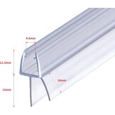 Doucheafdichting 2x 80 cm, reserveafdichting voor glasdikte 4/5/6 mm, met verlengde rubberen randen voor douchecabines en glazen deuren