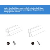 Doucheafdichting 2x 80 cm, reserveafdichting voor glasdikte 4/5/6 mm, met verlengde rubberen randen voor douchecabines en glazen deuren