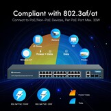 28-poorts PoE+ Switch: 400W, 24x PoE, 2x SFP | 65% Korting!