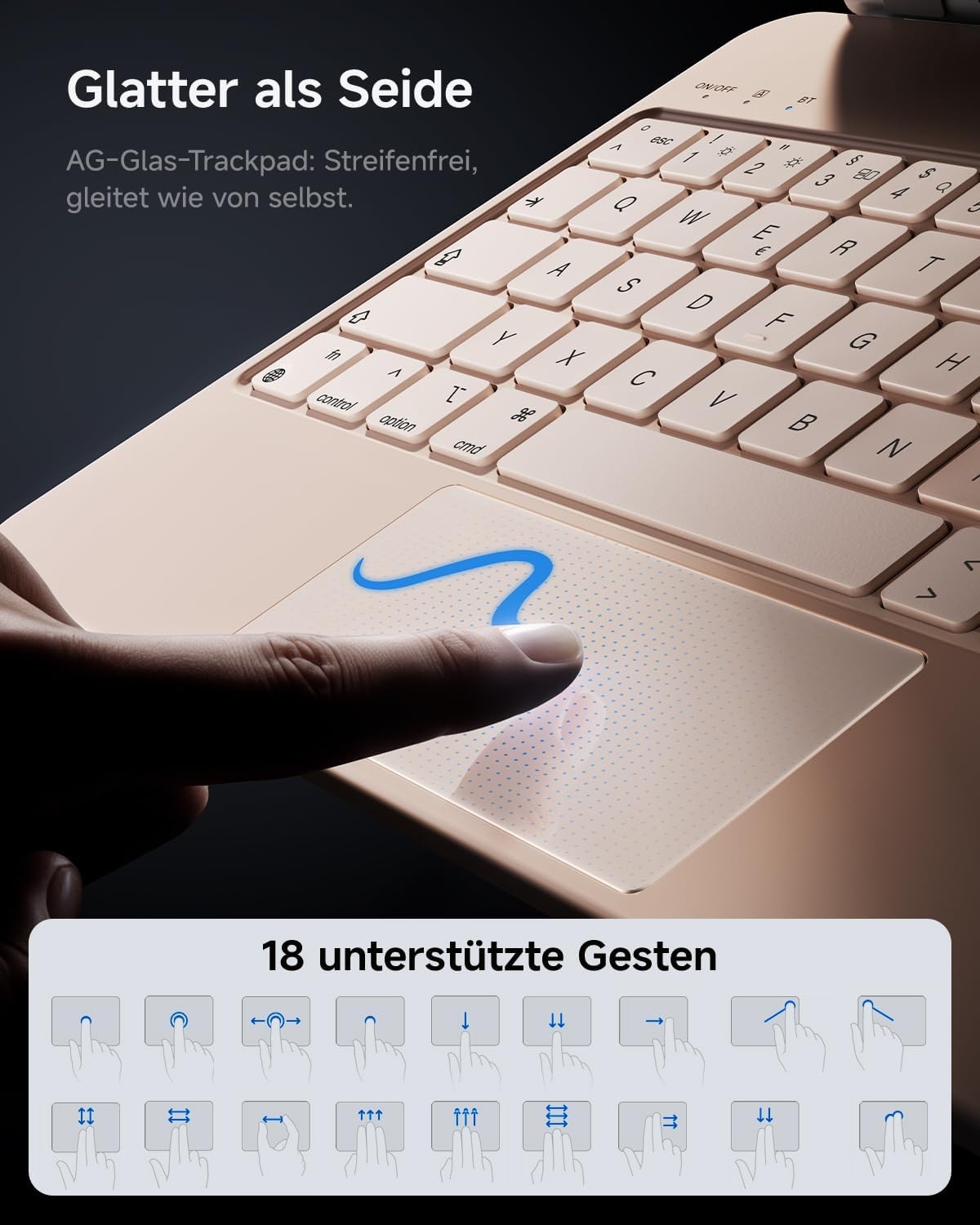 Toetsenbordhoes met achtergrondverlichting voor iPad 10e generatie roze