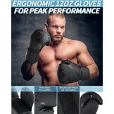 Zware Bokszakset voor volwassenen 1,2m met 12 oz bokshandschoenen - Niet gevuld - Voor MMA, Kickboksen & Muay Thai training