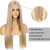 Ash Blonde Lange Rechte Pruik Vrouw - 63% Korting - Synthetisch 26"