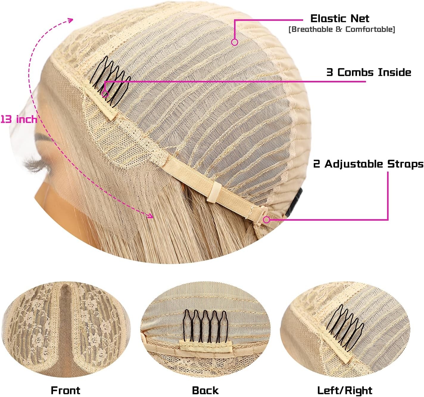 Ash Blonde Lange Rechte Pruik Vrouw - 63% Korting - Synthetisch 26"